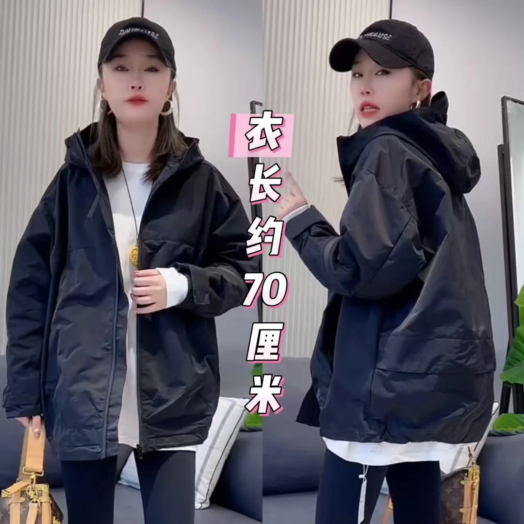 010双拉链刺绣字母连帽百搭外套