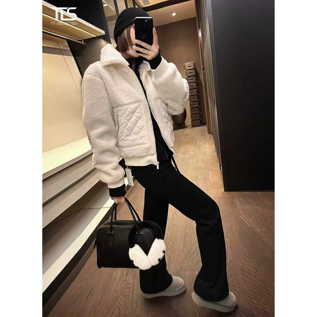 TT【AL外套】重工定制摇粒绒拼接立领蓬松加厚暖绒锁温外套WT5092