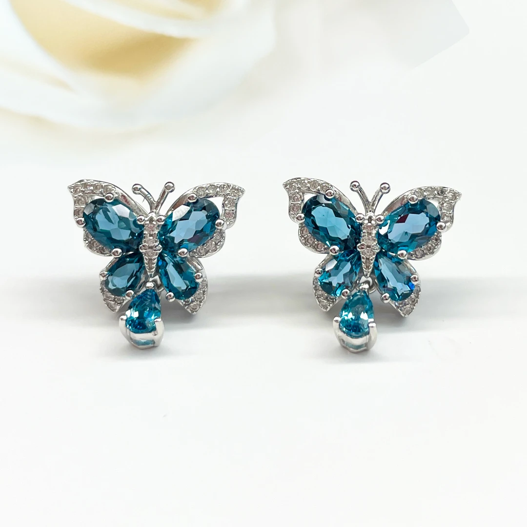 天然托帕石耳钉 WGS001709