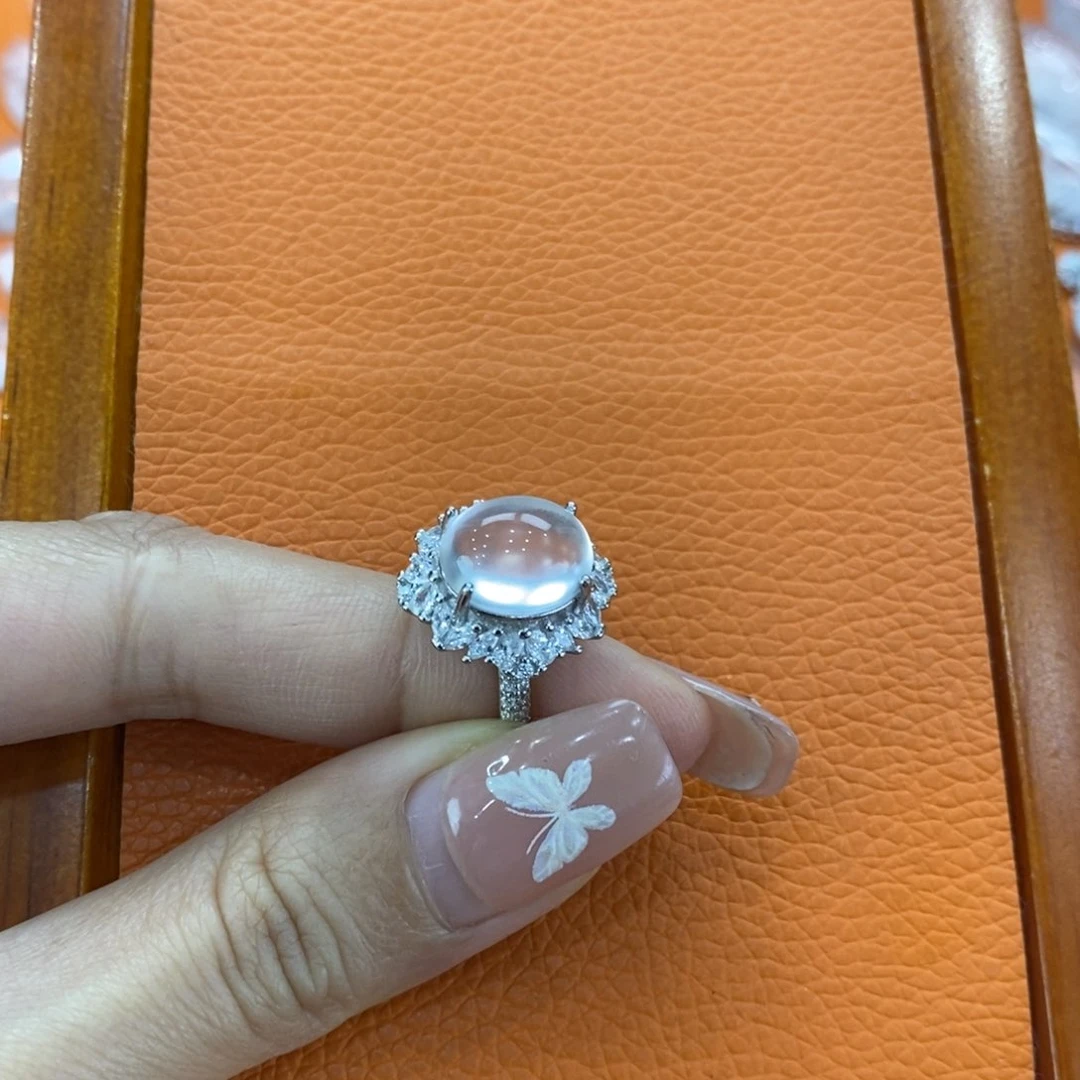 石英质玉吊坠(不含链)银S925镶嵌麦*。