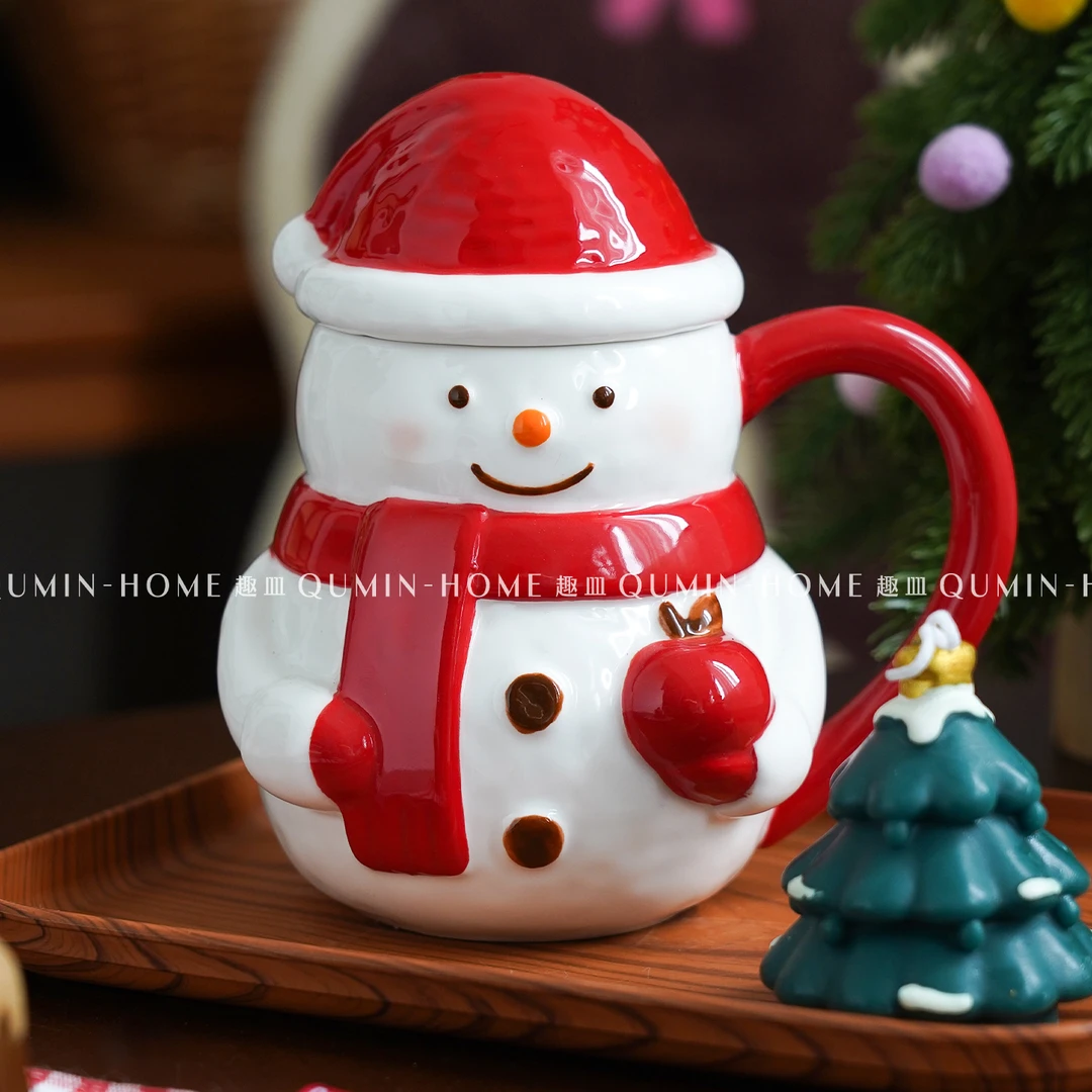 趣皿创意圣诞老人马克杯伴手礼陶瓷咖啡杯ins喝水杯子早餐牛奶杯