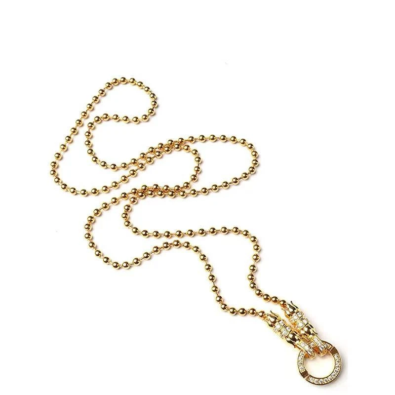 铜合金项链 TG2010黄色莲花扣链子