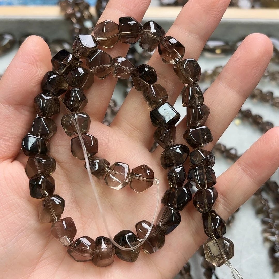叮***a玛瑙/玉髓未镶嵌珠宝半成品茶晶中孔一条