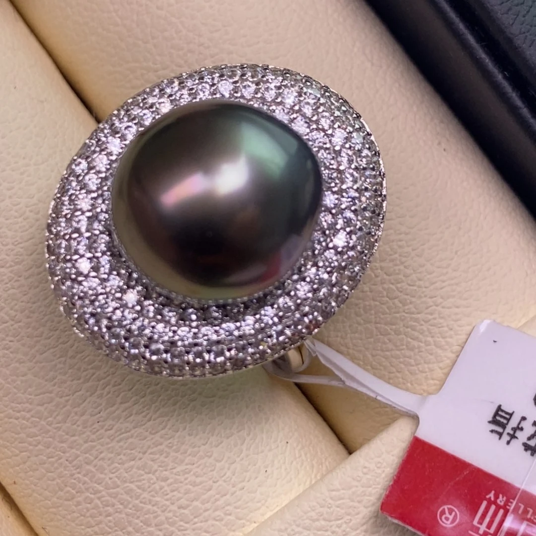银S925镶嵌戒指海水珍珠