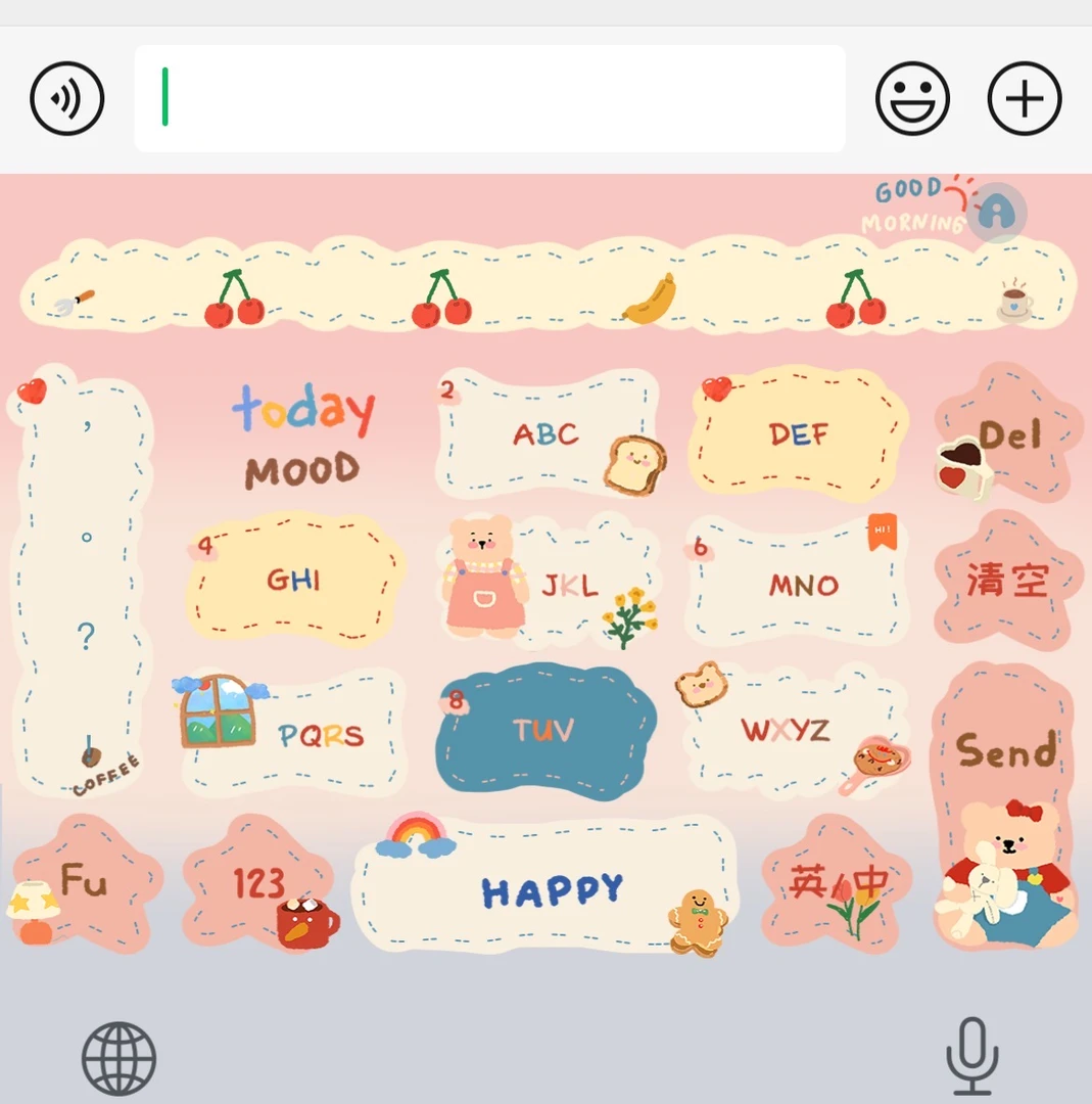 小熊绘本/ios布布苹果安卓/百度输入法皮肤/美化包可爱周边素材