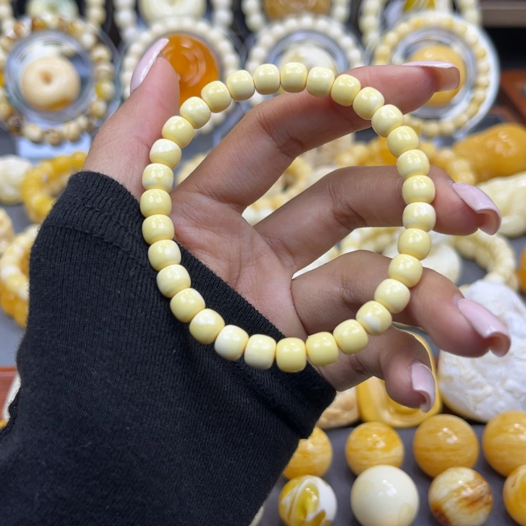 琥珀未镶嵌手串7+