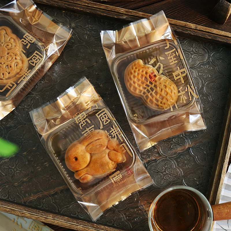 （直播价）中国风中秋月饼包装袋50克100g冰皮流心蛋黄酥机封袋批发