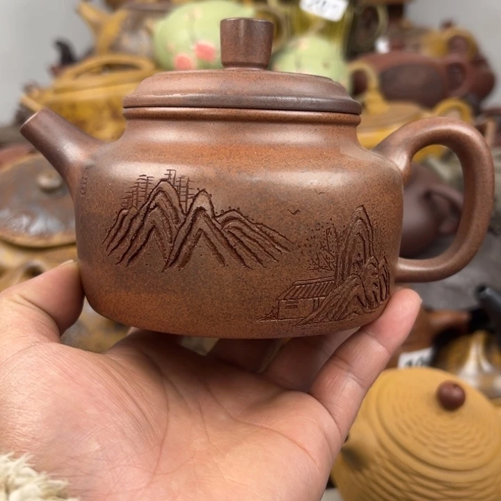 紫砂茶壶底部收缩纹