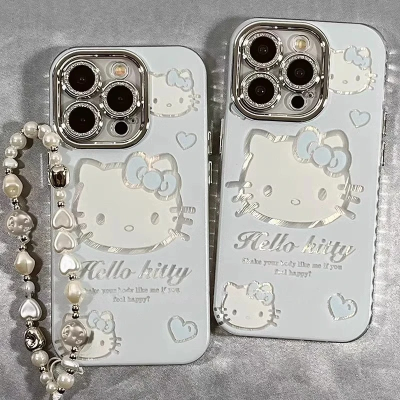 【进口硅胶】适用苹果16promax手机壳可爱蝴蝶结猫咪彩绘iphone15女