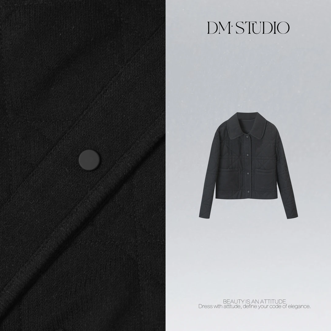 DEDM•STUDIO/秋冬高级气质复古极简翻领排扣外套2509WT/YCZD26006