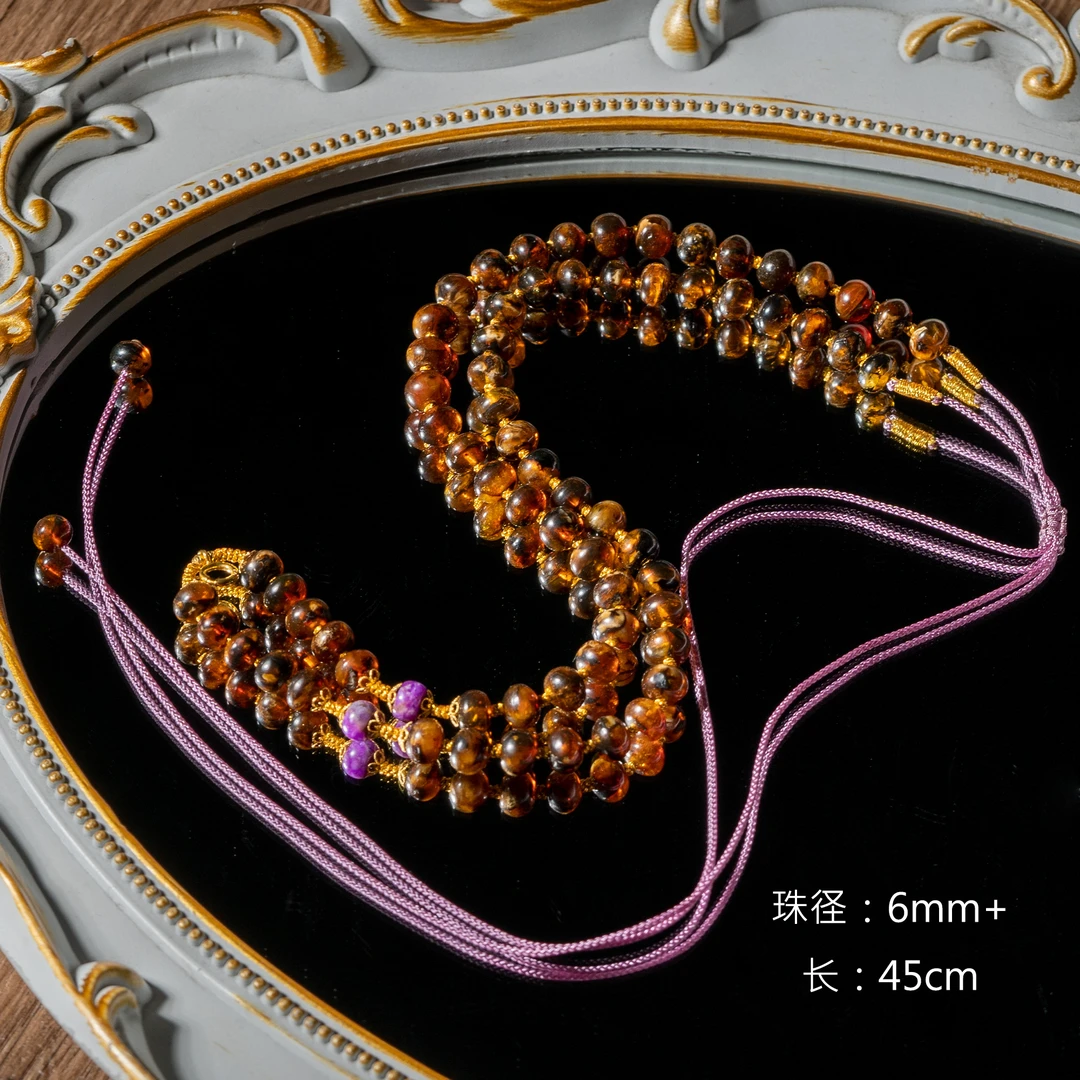 世间臻宝-18K金抚顺琥珀蜜宝DIY万能链/多样性发/P8373