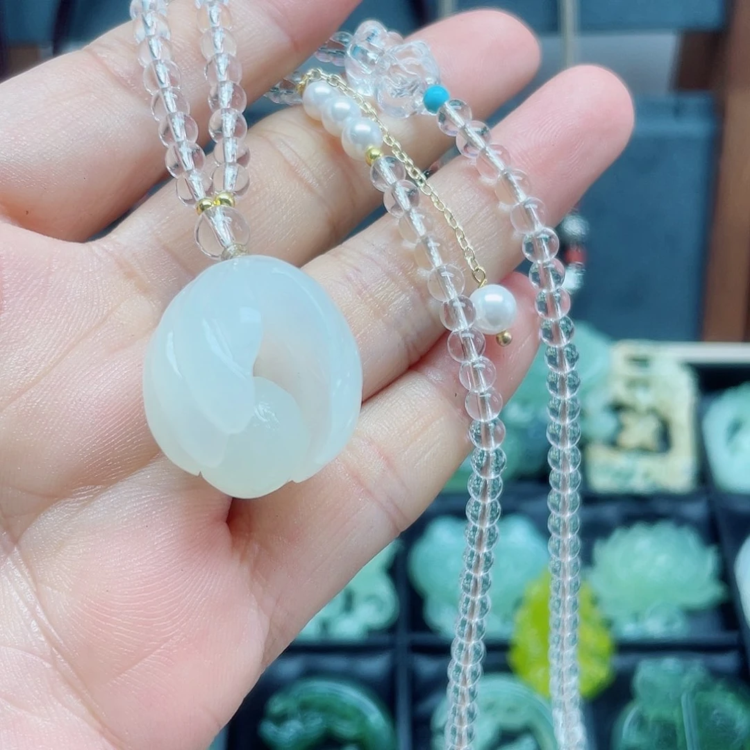 蛇纹石玉未镶嵌颈饰晓*