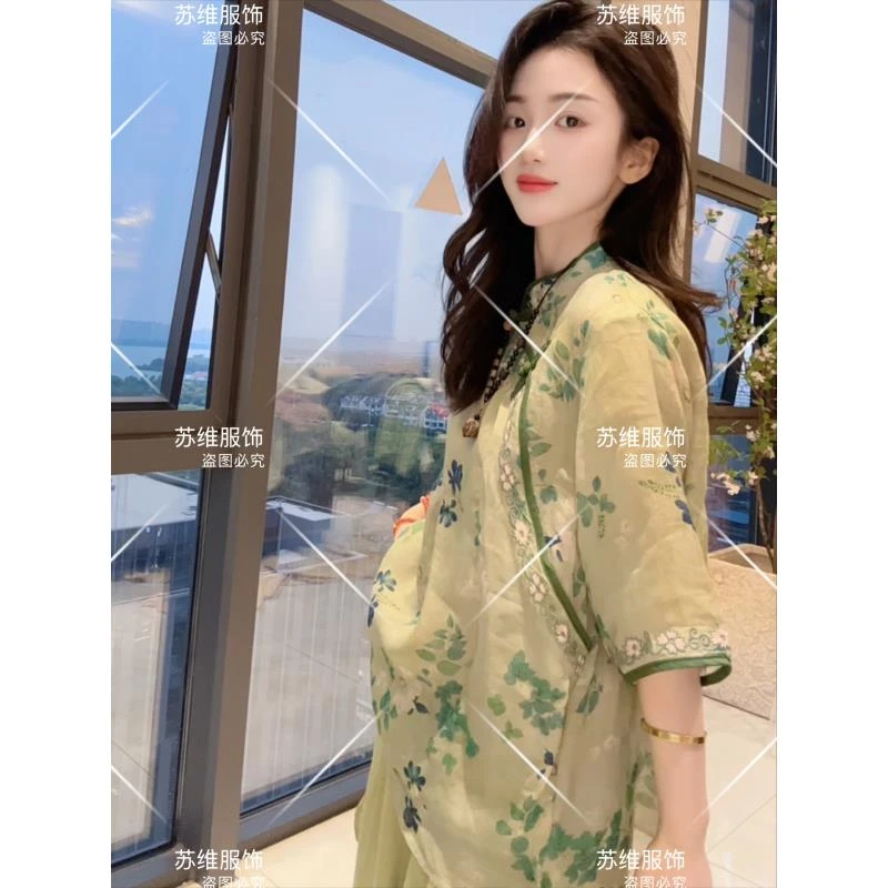 2806中式国风刺绣苎麻时尚百搭女士