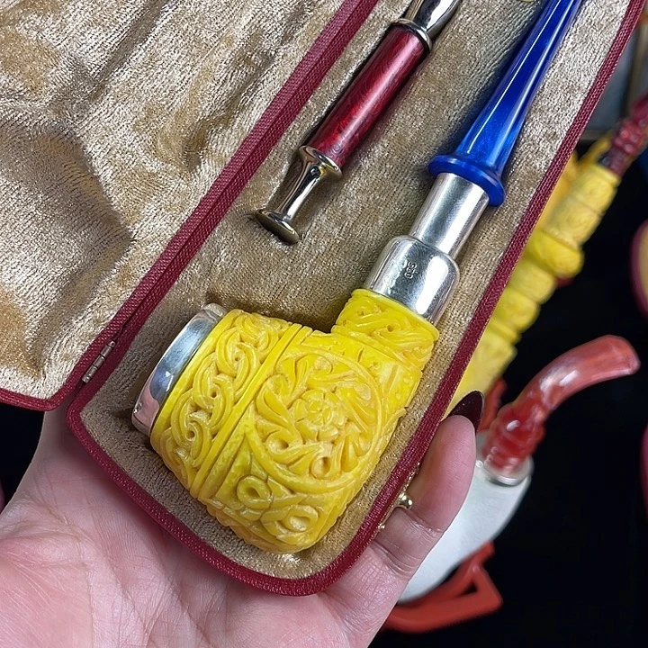 海泡石烟斗大号军插花篮火山