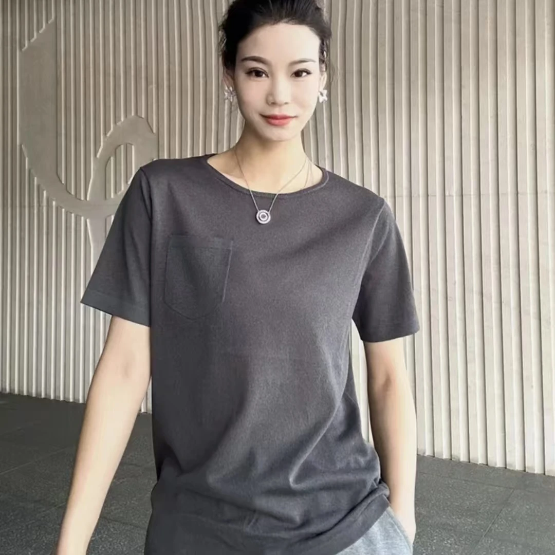 AMASS/阿玛施短袖圆领女纯色夏季短袖时尚休闲上衣洋气5399423