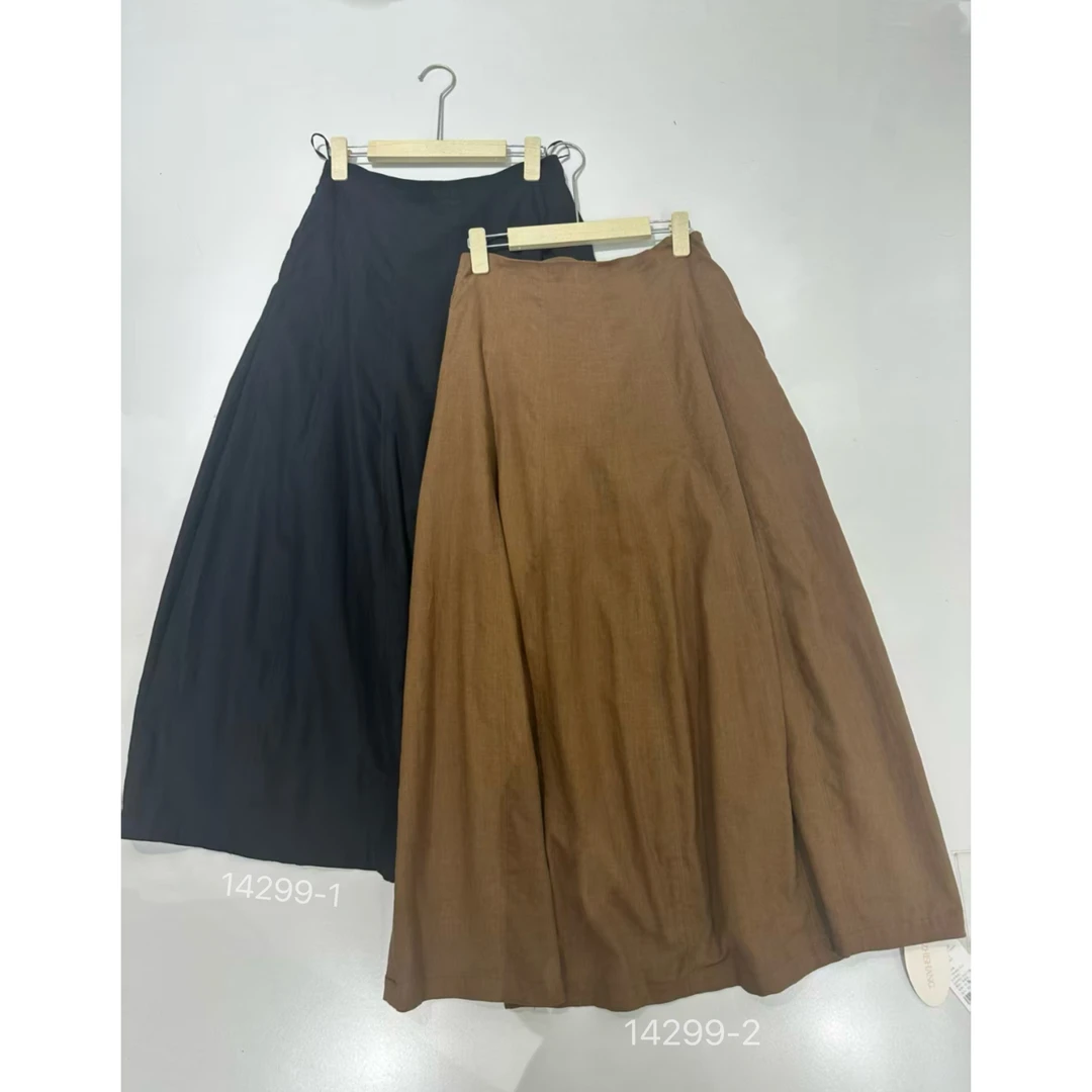 14299 裙长91cm左右SANFAN  新款净版纯色A字伞裙