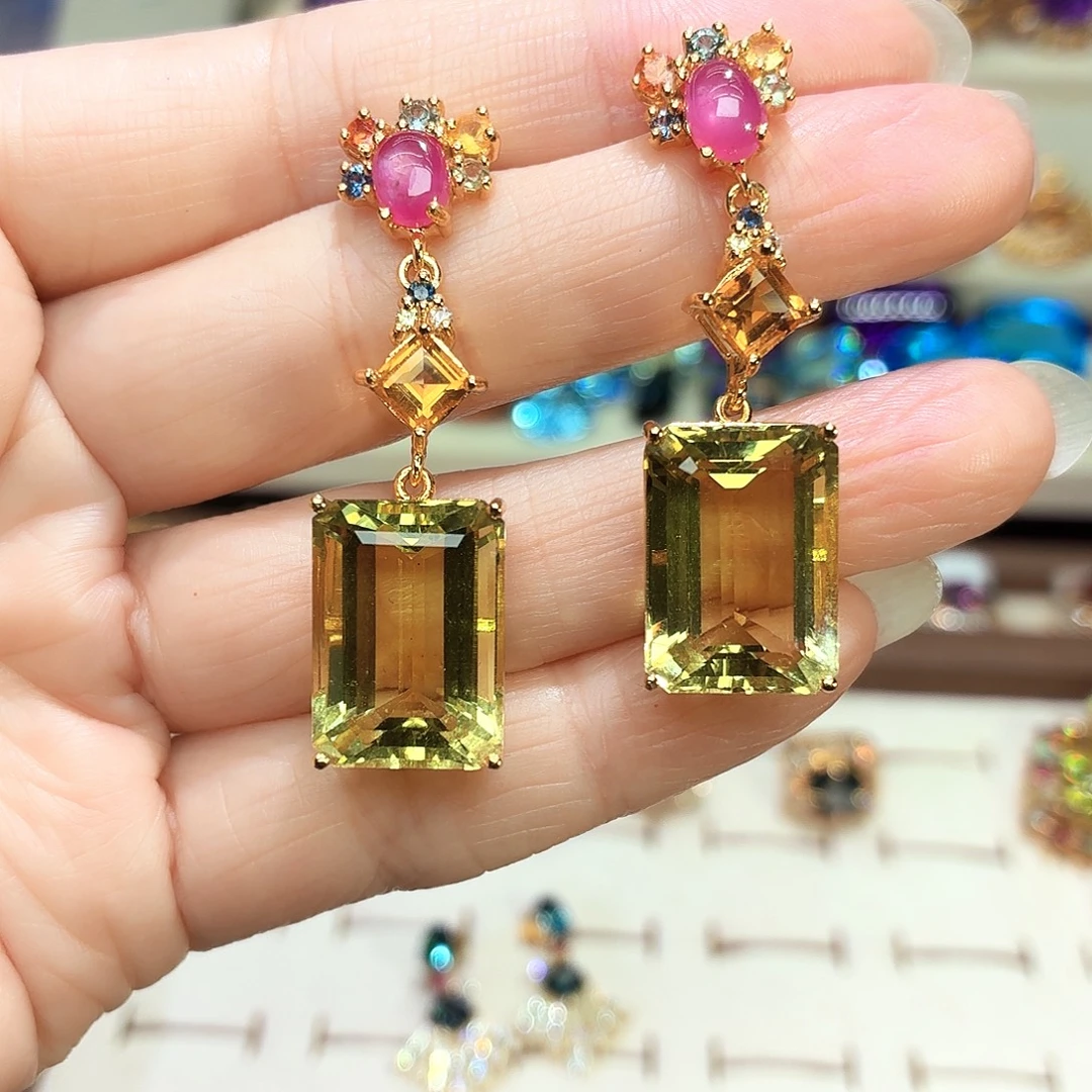 耳饰银S925镶嵌水晶