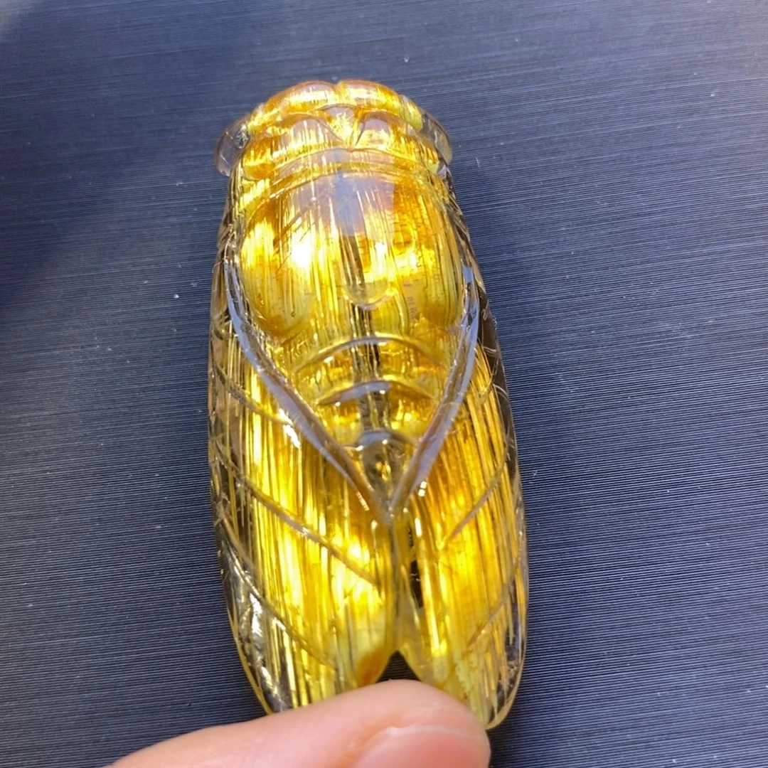 颈饰未镶嵌水晶钛晶知了吊坠