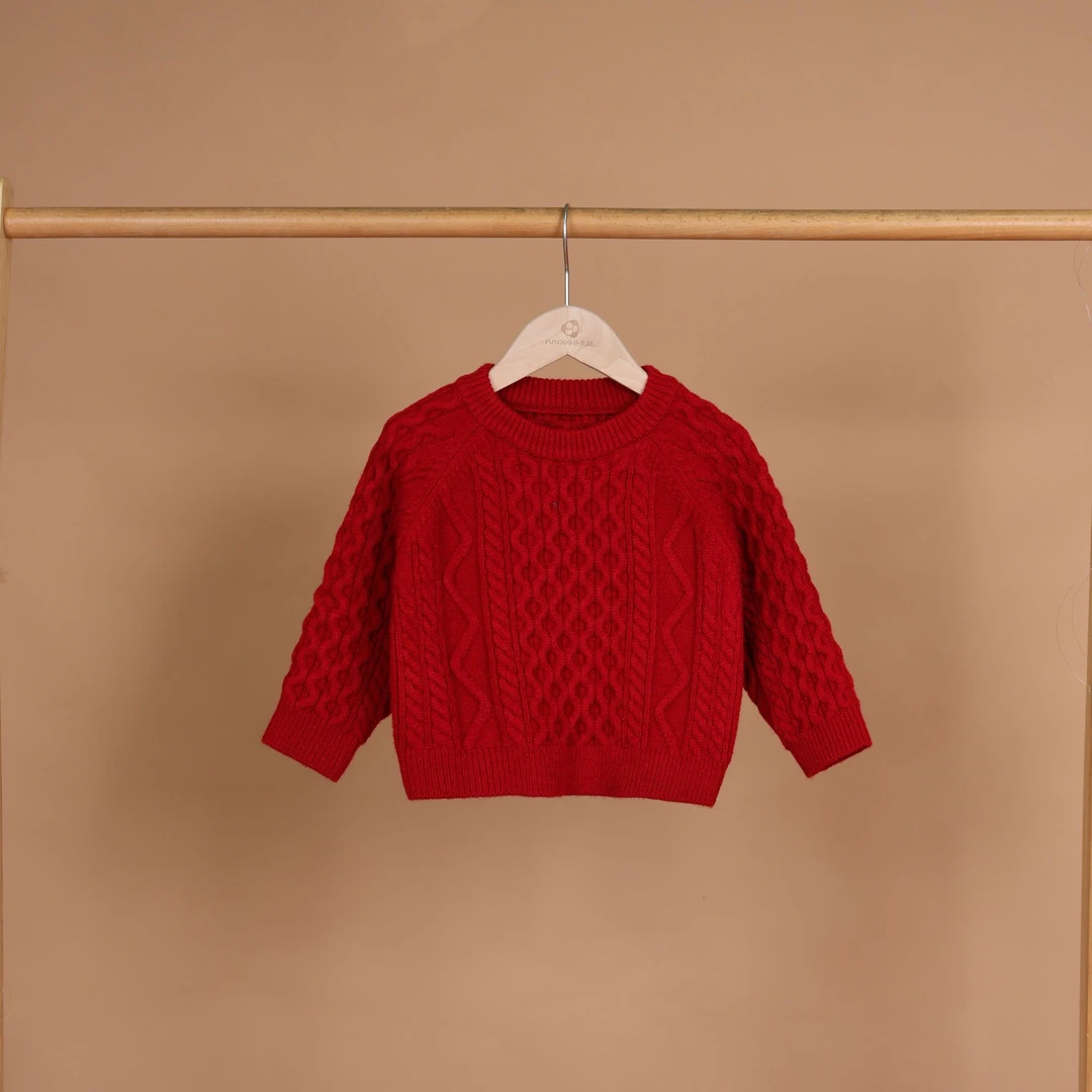 朴素耕儿童套头圆领毛衣秋冬毛衫加厚