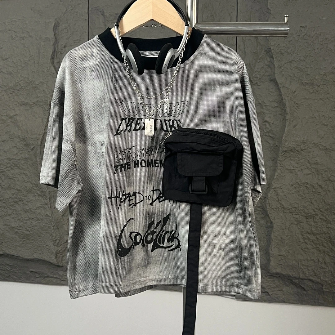 麦哟哟夏季男童短袖潮牌童装薄款韩版设计感夏印花个性时尚ol潮流