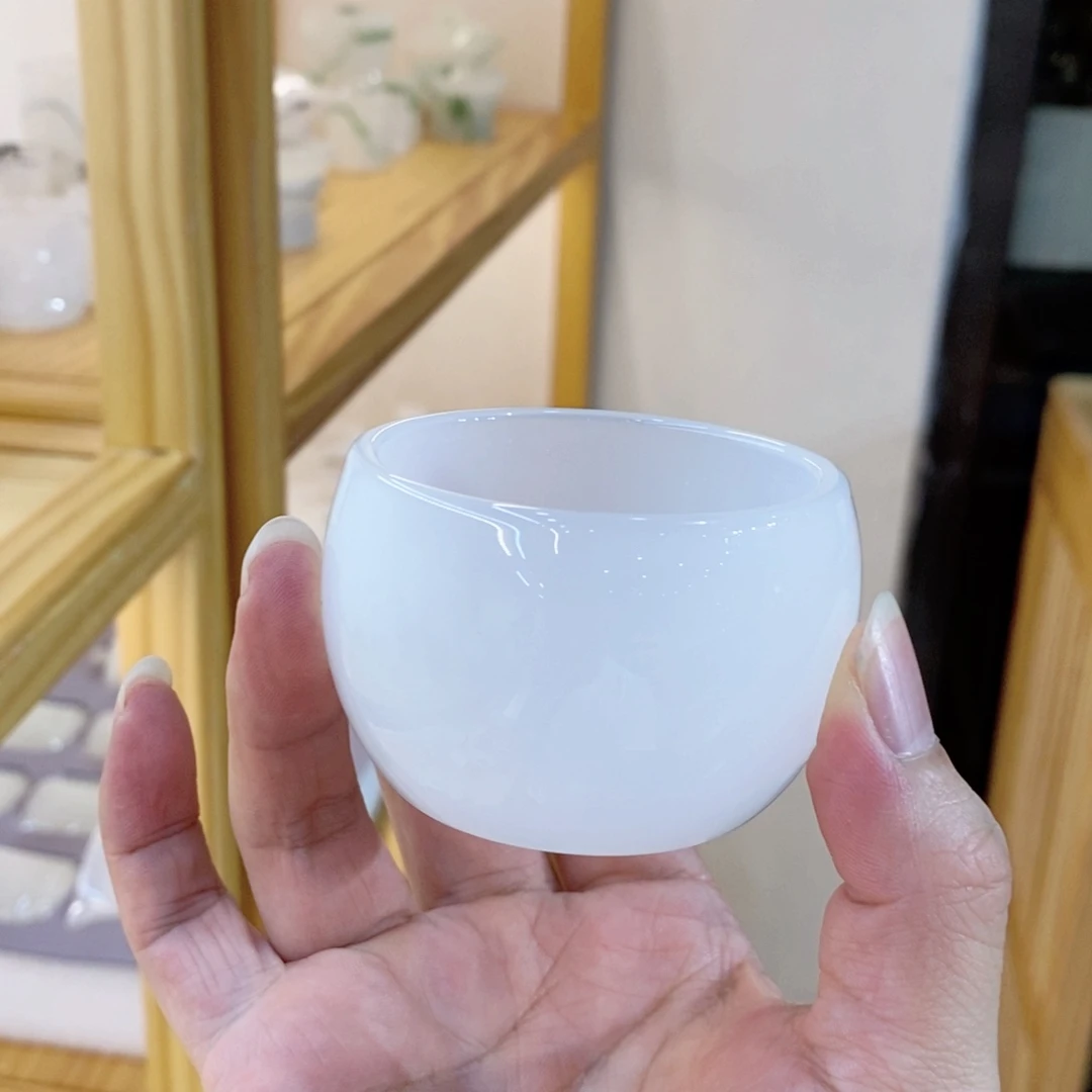 手工艺品琉璃白玉琉璃客杯