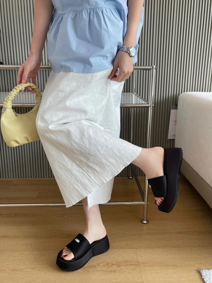 【香姐强推】【5081-1】夏季新款松糕底方头简约拖鞋