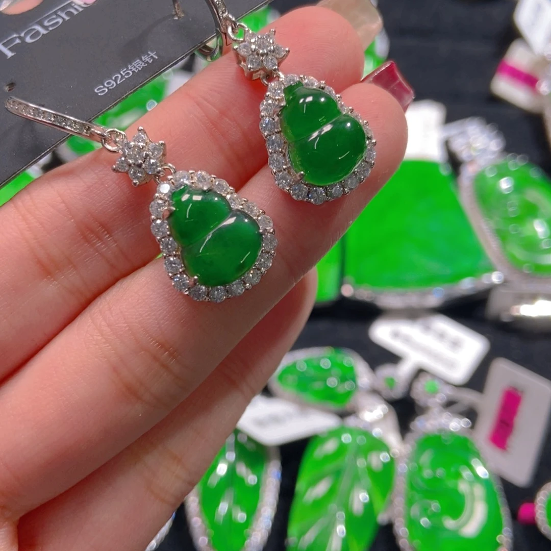 翡翠吊坠(不含链)银S925镶嵌