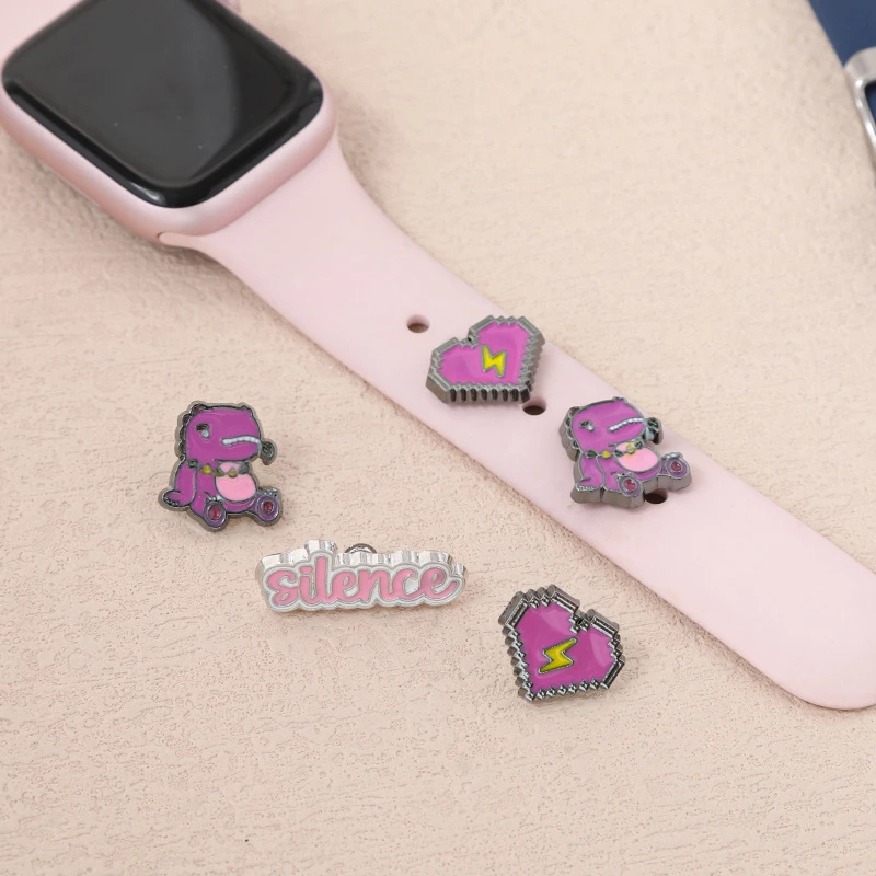 适用iwatch9/S8/SE苹果表带钉汪苏泷silence十万伏特金属装饰表扣