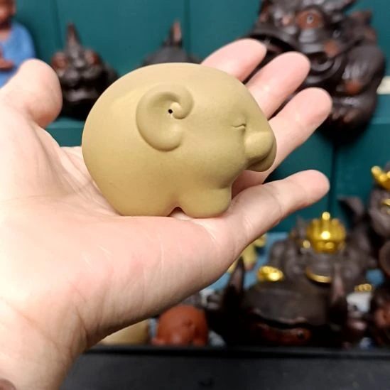 茶宠紫砂大象茶宠摆件