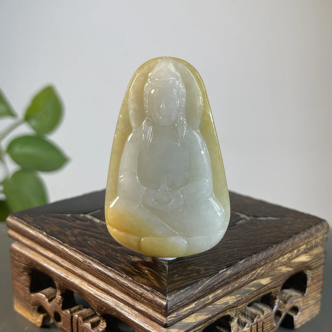 JCB04-36 天然翡翠缅甸A货 素衣观音
