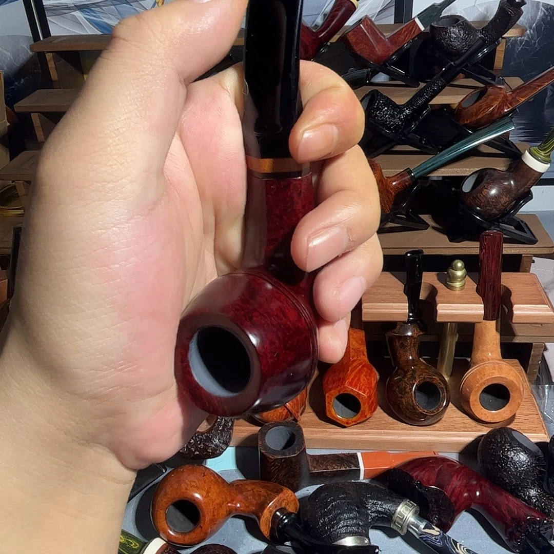 石楠木双腰线牛头烟斗