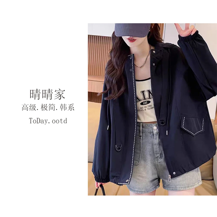 晴晴家-【春竹雨梦】秋季韩系高级百搭通勤时尚冲锋衣729