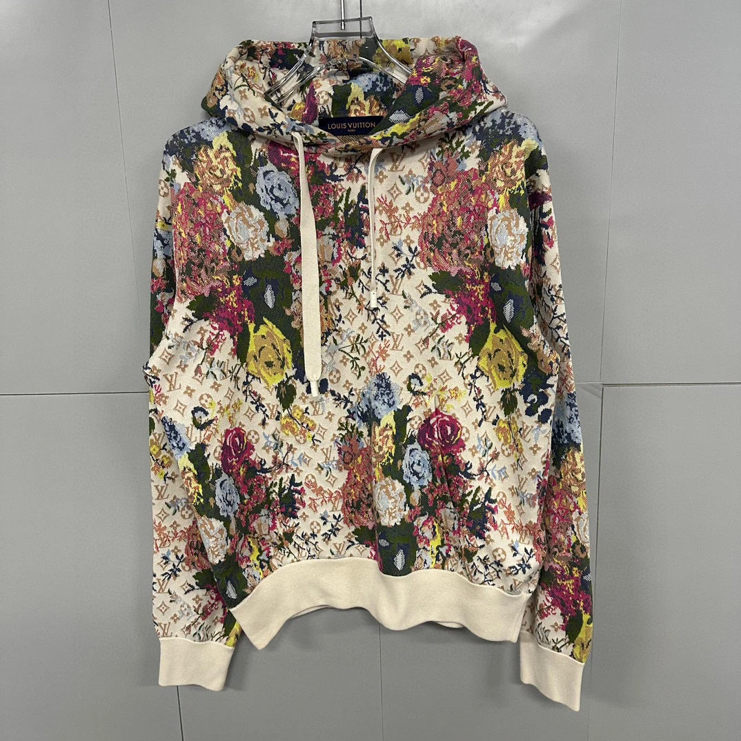 未使用 LouisVuitton/路易威登 花卉满印logo卫衣 L码 D19923