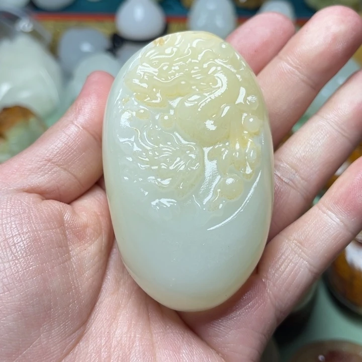 往***生石材天然方解石手把件不退换
