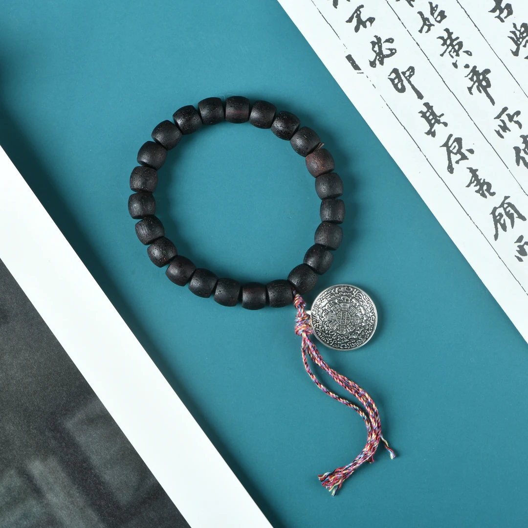 缅甸小叶降真香8x9直切桶珠手串九宫八卦款