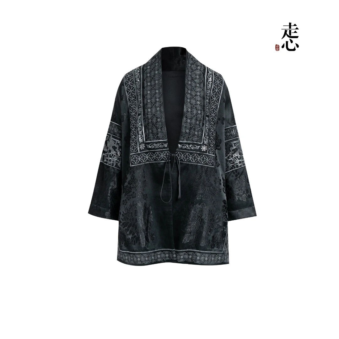 【走心非遗香云纱】金漆潮雕 外披24ZWT5097