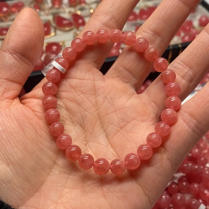 菱锰矿（红纹石）手链未镶嵌库*晶