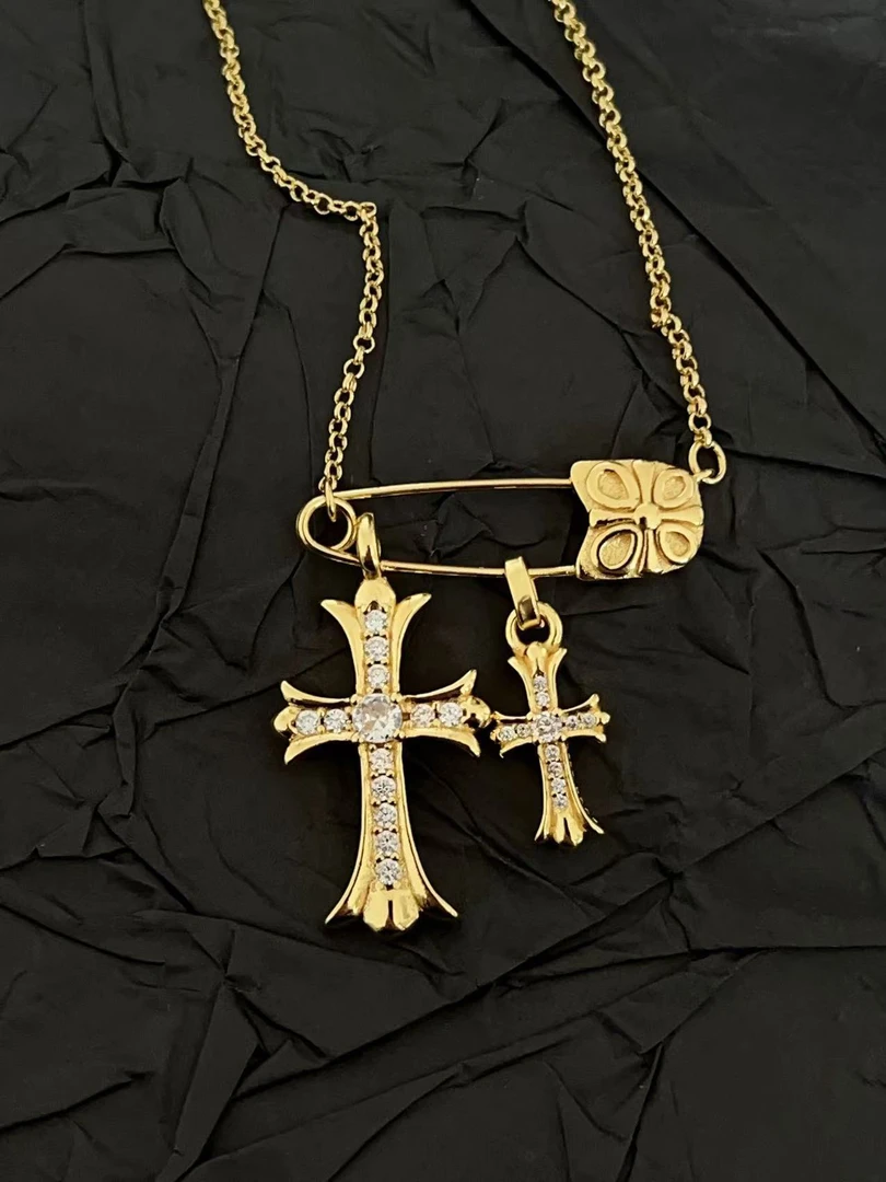 铜合金项链 别针项链个性轻奢高级时尚百搭小众