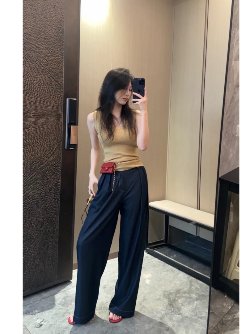 【福利款NO退NO换】夏季超薄垂感凉感阔腿裤高质感垂坠拖地裤