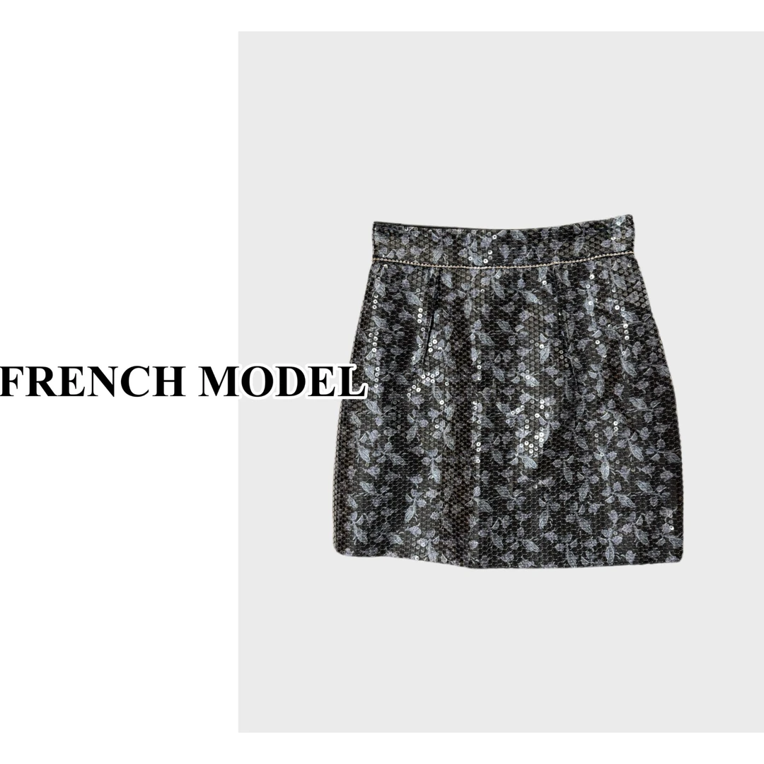 法模FRENCH MODEL0 .YY 2025春季亮片印花气质半身裙短裙90270083