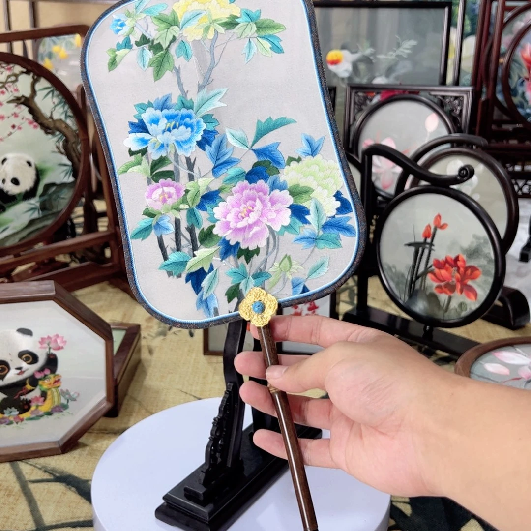 织绣苏绣团扇手工