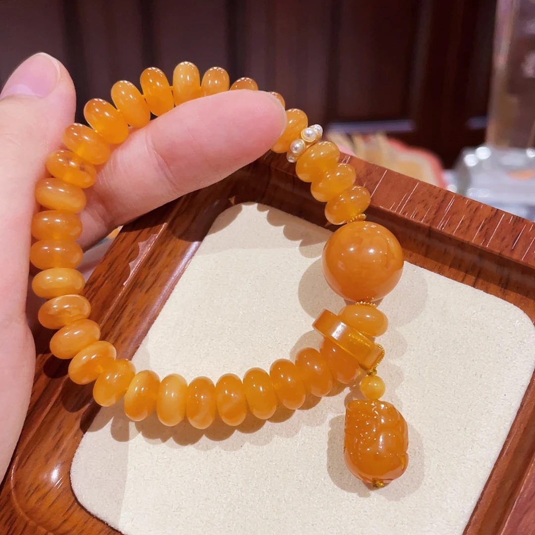 未镶嵌蜜蜡手链手串