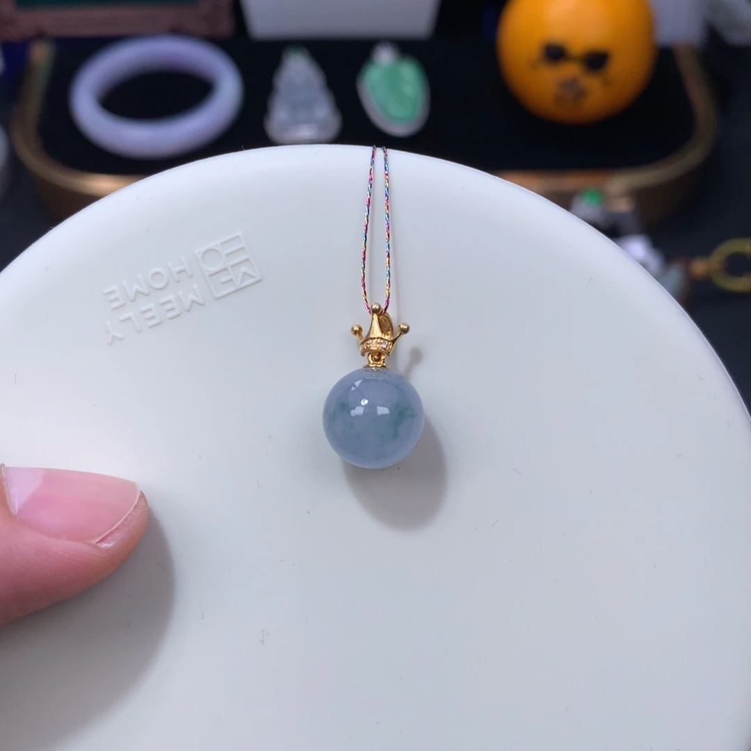 翡翠18K金镶嵌颈饰48小时鉴赏期退货不扣服务费