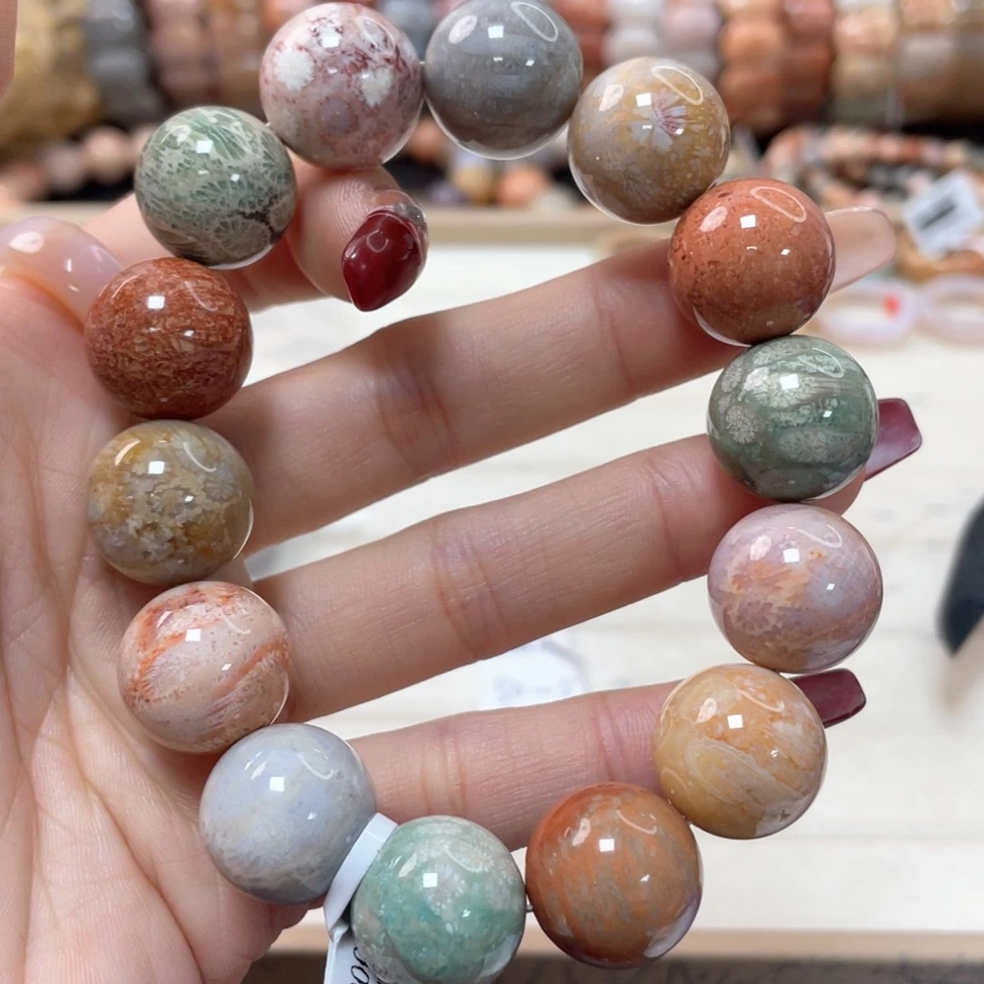 硅化珊瑚（珊瑚玉）手链未镶嵌?****?355