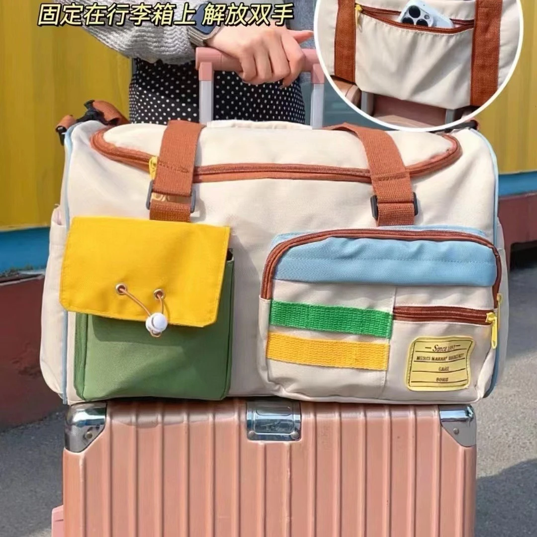 【KT】短途旅行包女大容量轻便行李袋手提待产包收纳袋行李箱附加包