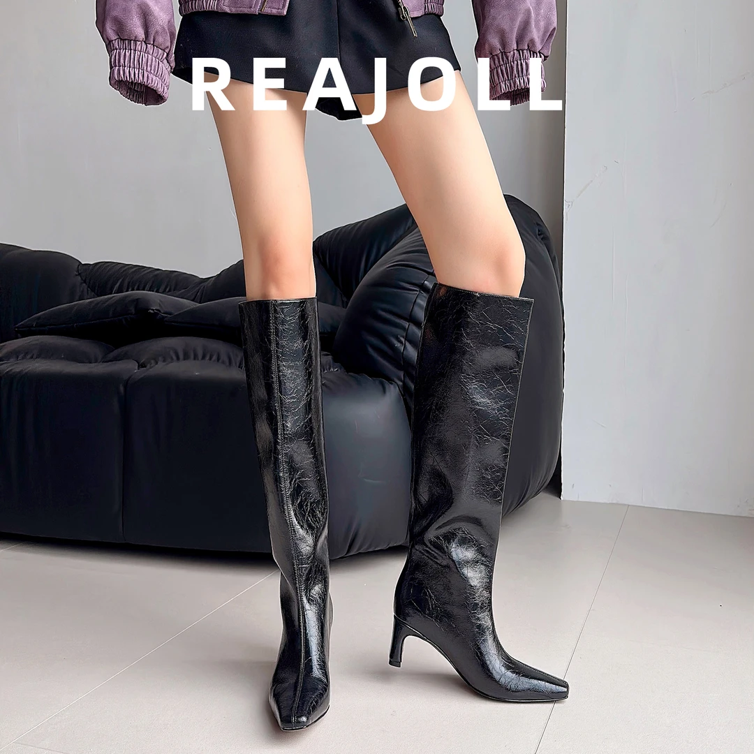 不过膝长靴法式设计堆堆高跟显瘦气质网红巨好看长筒靴百搭高筒靴