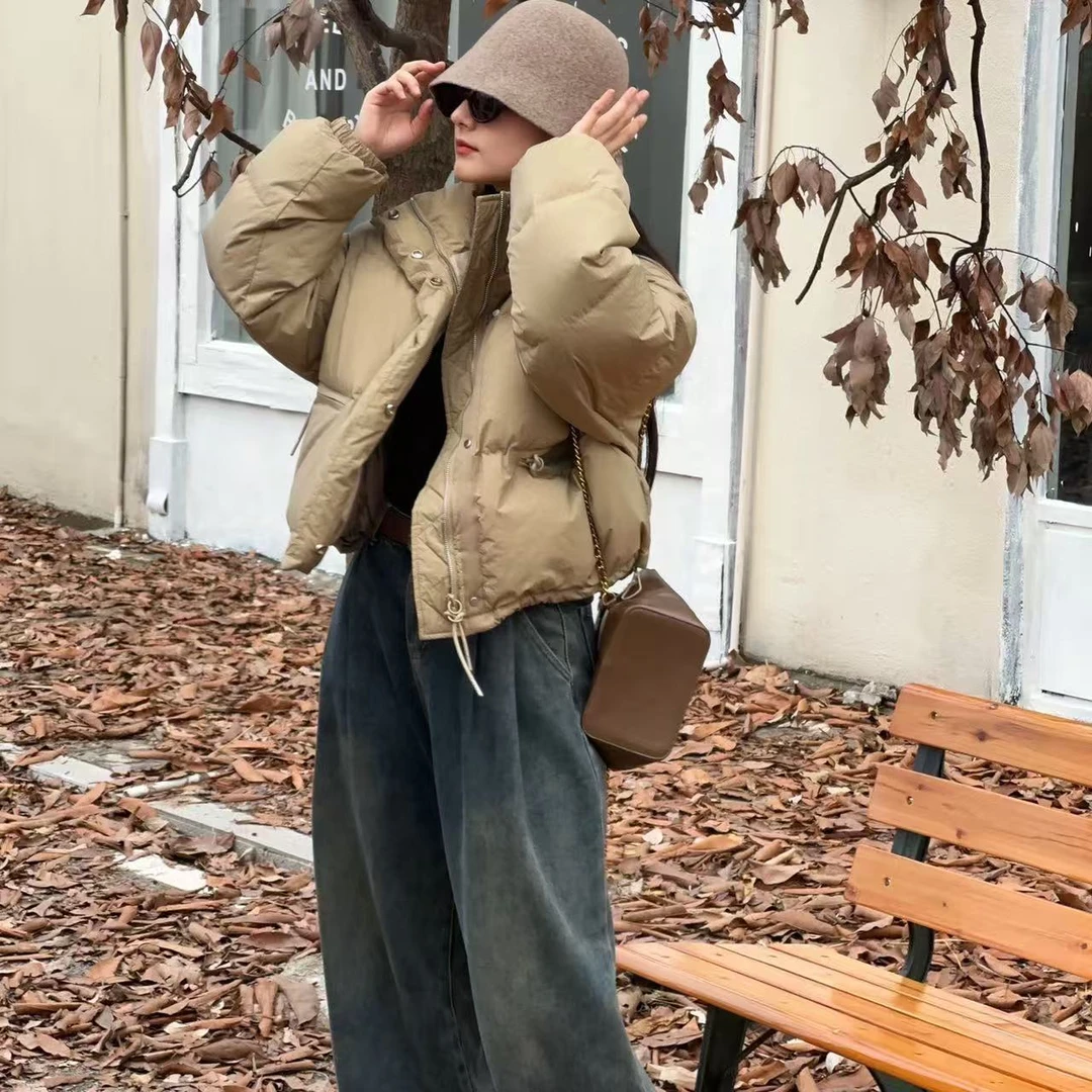 【太超值】立领面包服厚款羽绒服短款拉链纯色常规秋冬百搭时尚冬季
