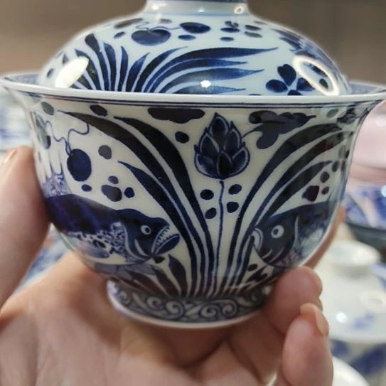 景德镇陶瓷二才盖碗