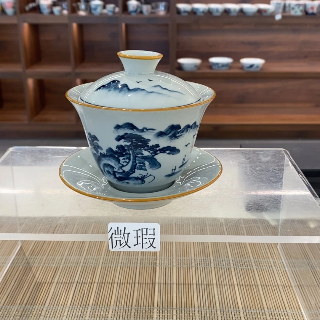 釉下彩老陶泥手工绘制