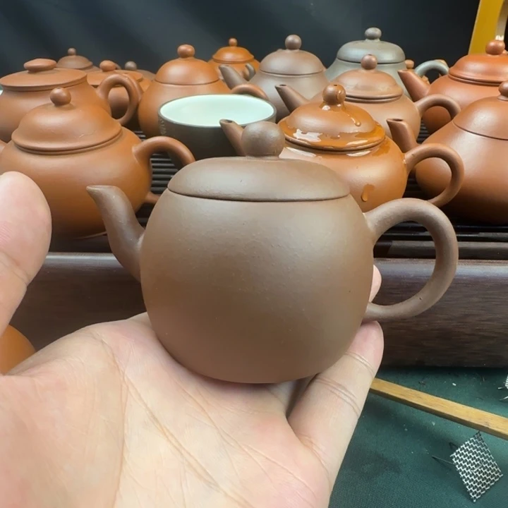 民款紫泥罐式宫灯壶容量100cc